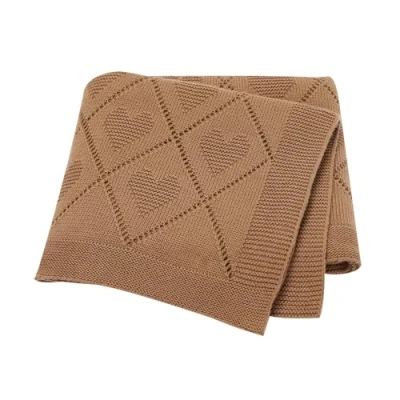 Image of Hadetoto Baby Blanket 100% Cotton Cellular Coffee