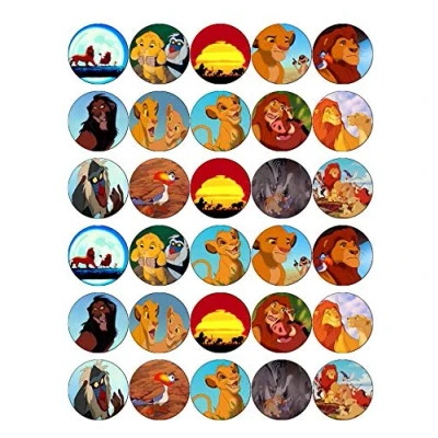 Image of 30 Lion King Cupcake Toppers Edible Wafer Card Fairy Cake Birthday Cakes