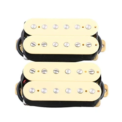 Image of LYWS Alnico 2 Magnet Electric Guitar Humbucker Pickup Set Neck Bridge Ivory (Bridge+Neck)