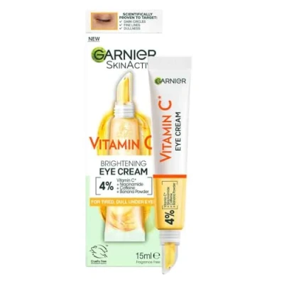 Image of Garnier Eye Cream, With 4% Vitamin C, Brightening Treatment For Dark Circles, Prevents Under Bags And Puffiness, C*, 15ml