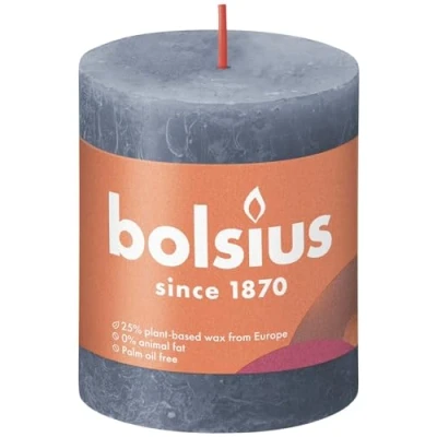 Image of Bolsius Pillar Candle Rustic Twillight Blue 8 cm / ø 7