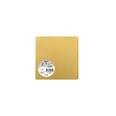 Image of Clairefontaine Ref 11890C Pollen Iridescent Card (Pack of 25 Sheets) 135 x 135mm Sized, 210gsm Grained Card, Acid Free, Inkjet &amp; Laser Printer Compatible Gold