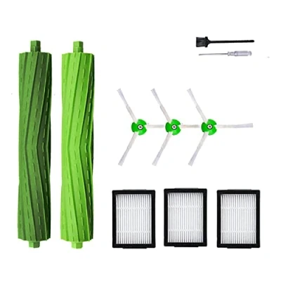 Image of Replacement Parts Accessories for iRobot Roomba i7 i6 i8 i3 i4 i1 e5 e6 I E J Series Vacuum Cleaner Includes 1 Multi Surface Rubber Brush,and 3 Pack Filter,3 Side Brushes