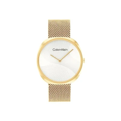 Image of Calvin Klein Analogue Quartz Watch for Women with Gold Colored Stainless Steel Bracelet 25200246