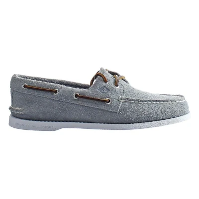 Image of Sperry Men&#039;s A/O 2 Eye Suede Boat Shoe, Grey, 9 UK