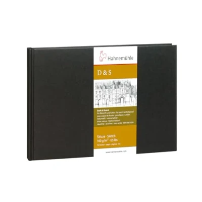 Image of Hahnemuhle Sketch Book D&amp;S, 140gsm Book, Black with stitched binding, A6 Landscape