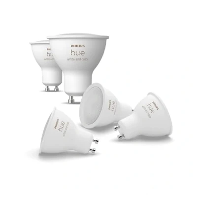 Image of Philips Hue White &amp; Color Ambiance GU10 LED Spot 5 Pack (400 lm), dimmable Lamps for The Lighting System with 16 Million Colours, Smart Light Control via Voice and app