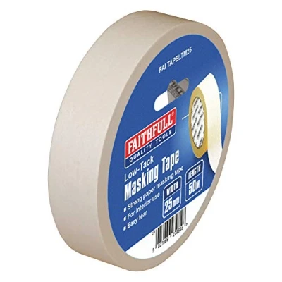 Image of Faithfull FAITAPELTM25 Low Tack Masking Tape 25mm x 50M