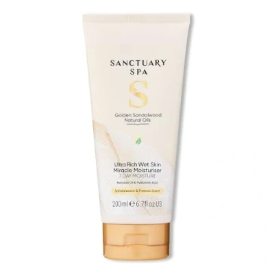 Image of Sanctuary Spa Golden Sandalwood Ultra Rich Wet Skin Moisture Miracle, In Shower Moisturiser, 7 Day Moisture, Mineral Oil Free, Cruelty Free &amp; Vegan, 200ml