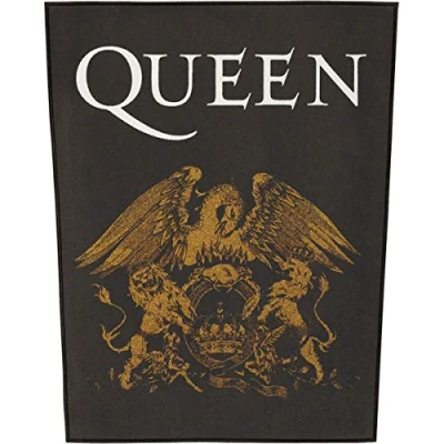 Image of Queen Crest Back Patch Black 29x35.5cm