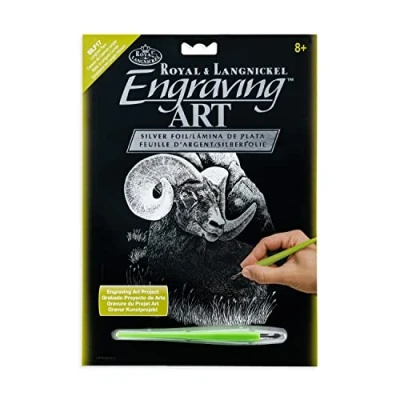 Image of Royal &amp; Langnickel Silver Engraving Art A4 Size Longhorn Ram Designed Painting Set