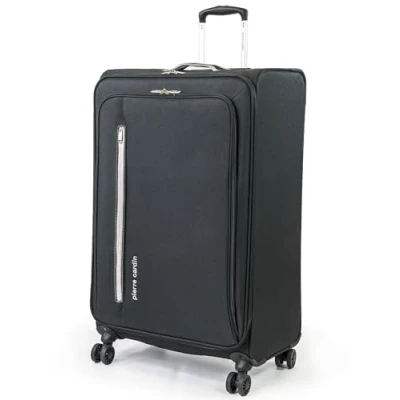 Image of Pierre Cardin Suitcase Large Size Super Lightweight 78cm Soft Durable Luggage 4 Dual Spinner Wheels 30&quot; Hold Check in Travel Case CL610 (Large, Black &amp; Grey)