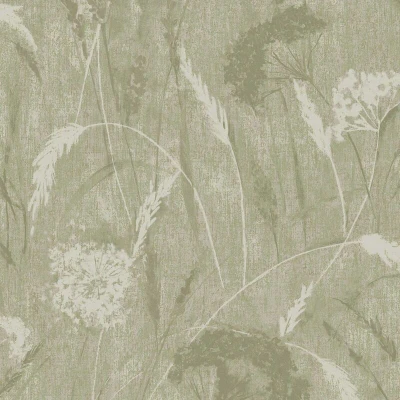 Image of Holden Pappus Textured Wallpaper Modern for Living Room, Bedroom, Fireplace Decorative Luxury Wall Paper with Dandelions, Metallic Finish &amp; (Green)