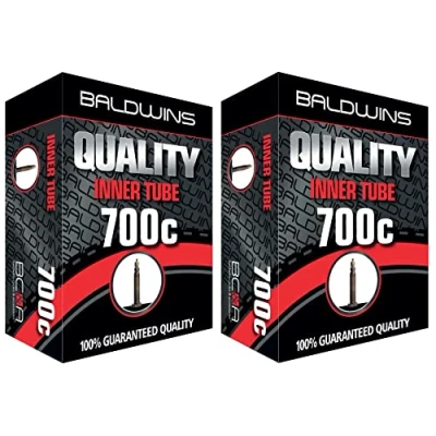 Image of PAIR 700c Baldwins Cycle/Bike Inner Tubes 700 x 25c to 32c (Fits any 28c, 30c, Tyre) 60mm Extra Long Presta/French Type Valves (Pack of 2)