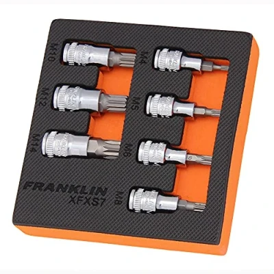 Image of 3/8&quot; Drive Spline Bit Socket Set 7 Pcs Franklin Tools XFXS7