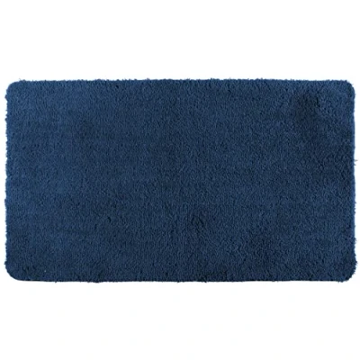 Image of WENKO Belize 23084100 Bath Mat 55 x 65 3 cm Polyester Navy Blue