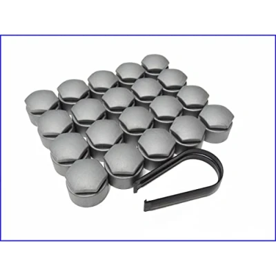 Image of Partsdealers® Round Type Wheel nut covers for Audi A1 A3 A4 A5 A6 A7 A8 TT Q3 Q5 Q7 17mm (Light Grey Matte)