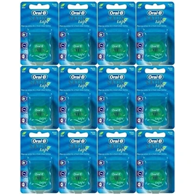 Image of Oral B Statin Tape Dental Floss 25m (12 Units) by Satin Mint