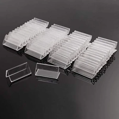 Image of 50Pcs 4x2cm Mini Acrylic Sign Display Holder Price Name Card Tag Label Stands