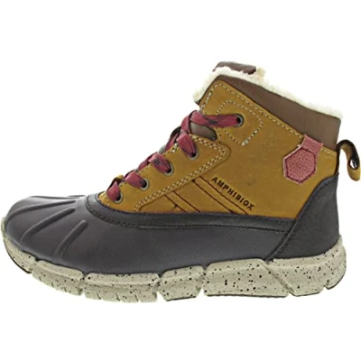 Image of Geox Boy&#039;s J Flexyper Boy Abx Ankle Boots, Lt Brown Dk Red, 11 UK