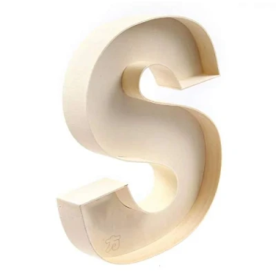 Image of 22cm Wooden Fillable Letter S, Personalised Letters A Z, Full Alphabet (Number)