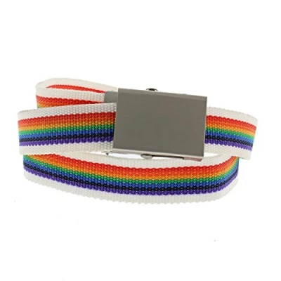 Image of Zac&#039;s Alter Ego Rainbow Striped Canvas Slider Belt