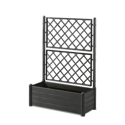 Image of Stefanplast Italy tray with espalier, plastic, rectangular, 100 x 43 H. 142 cm anthracite