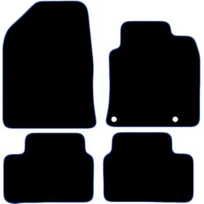 Image of Carsio Carpet Car Mats For Kia Ceed &amp; XCeed 2018+ Onwards (Manual) 4pc Set Tailored Fit Floor Mat Complete Accessory Black Custom Fitted All Weather, Anti Slip Backing Blue Trim
