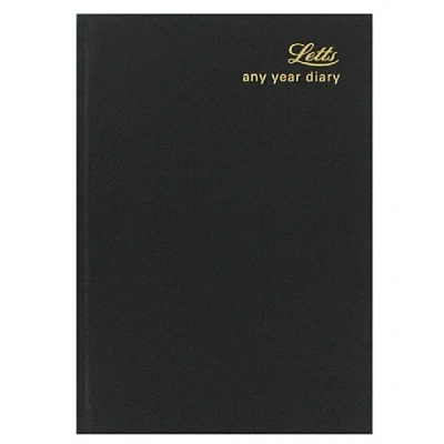 Image of Undated Any Year A5 Day per Page Diary Black