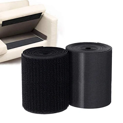 Image of TEUVO Non Slip Cushion Pads, Hook and Loop Tape Self Adhesive for Keep Couch in Place, Heavy Duty Sticky Underlay Pad, 11CM x 1M