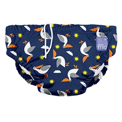 Image of Bambino Mio, Reusable Swim Nappy Pants for Babies and Toddlers, Boys Girls, Pelican Pier, S (