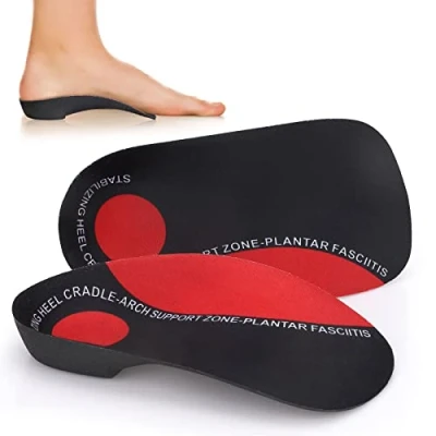Image of Orthotic Insoles, 3/4 High Arch Support Shoe Inserts Insoles for Women and Men, Plantar Fasciitis, Flat Feet, Over Pronation, Heel Pain, Spur (5 8.5 UK