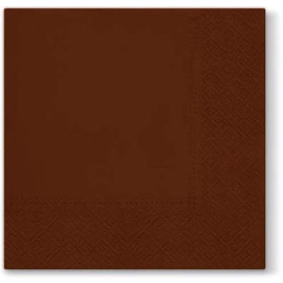 Image of Brown Paper Napkins Quality Decorative Serviettes 3ply 33cm x (Pack of 20)