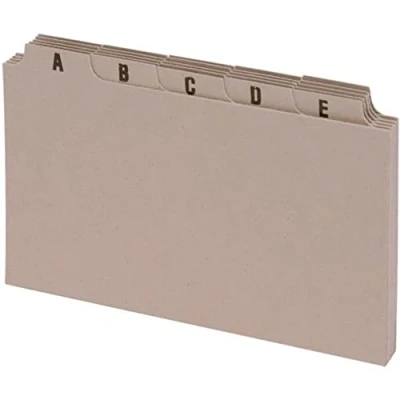 Image of 5 Star Office Guide Card Set A Z 5x3in 25 Cards 127x76mm Buff