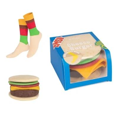 Image of EAT MY Socks 1 Pair Cheeseburger Cotton One Size