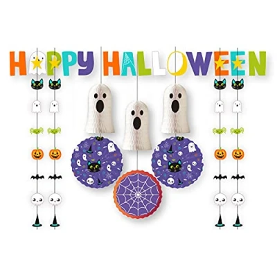 Image of Amscan 9912213 Halloween Family Party Decorating Kit Hanging Decoration Haunted Spooky Creepy