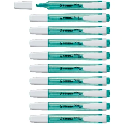 Image of Highlighter STABILO swing cool Pack of 10 Turquoise