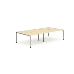 Image of Evolve B2B Silver Frame Bench Desk 1200 Maple (4 Pod) BE259
