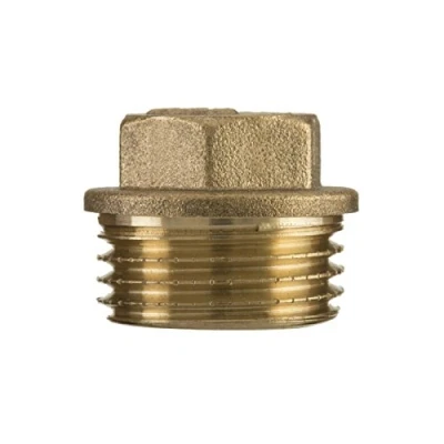 Image of 3/8&quot; inch BSP Thread Brass Pipe Screw Hex Male Blanking Plug Tube End Cap