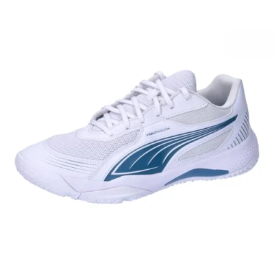 Image of Puma Solarflash III Handball shoes, Men&#039;s, Size: 12, White/blue horizon Textile/synthetics