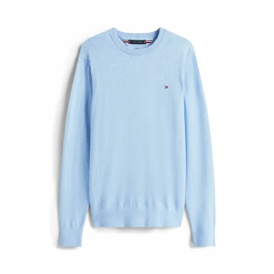 Image of Tommy Hilfiger PIMA CREW NECK Jumper, Men&#039;s, Size: Large, Vessel blue heather