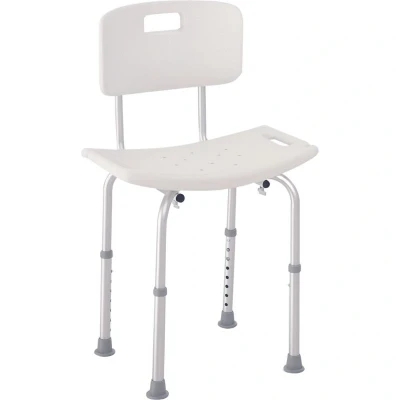 Image of HOMCOM Bath Chair Shower Stool Safety Seat Bathroom Adjustable Positions Elderly Aids
