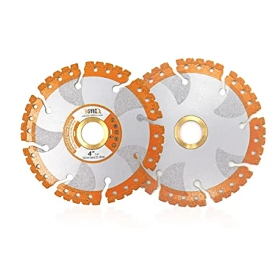 Image of BGTEC Diamond Cutting Disc 100mm All Purpose Cut Off Wheel with 2pcs Washers(22.23/16 and 22.23/20) for Rebar Sheet Metal Angle Iron Stainless Steel Granite Marble,2pcs