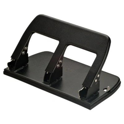 Image of Officemate Medium Duty 3 Hole Punch with Ergonomic Handle, 30 Sheet Capacity, Black (90088)