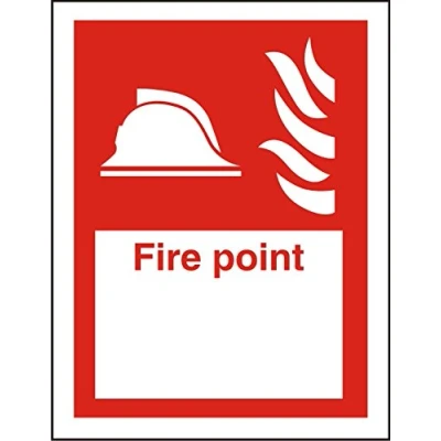 Image of Seco Fire Helmet, with Point Location Sign, 150mm x 200mm Self Adhesive Vinyl