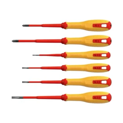 Image of VDE Pozidriv &amp; Slotted Screwdriver Set, 6 Piece