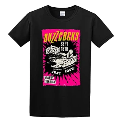 Image of Aiya Men&#039;s Buzzcocks Art Poster Regular Fit T Shirt XL Black