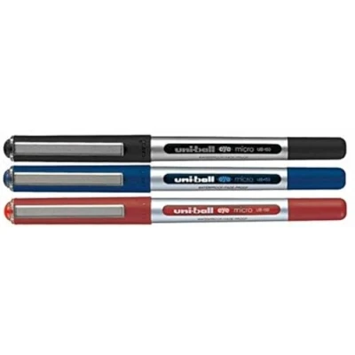 Image of uni ball EYE MICRO UB 150 MIXED PACK OF 3 [1 x Black, 1 Blue, Red]