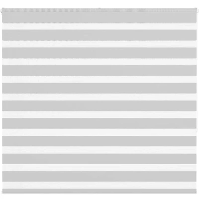 Image of vidaXL Zebra Blind Light Grey 160x150 cm Fabric Width 155.9 Polyester