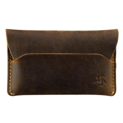 Image of Visconti Raw Collection Akira Leather Micro Cash/Card Wallet RW52 Oil Tan